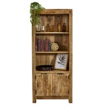 Image of Surrey Solid Wood Bookcase With Doors