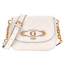 Image of Guess Izzy Peony Stone White Logo Crossbody Bag – Women’s Handbag