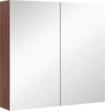 Image of kleankin Double Door Bathroom Mirror Cabinet, Wall Mounted Bathroom Storage Cabi