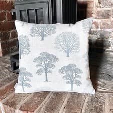 Image of 852. Handmade 100% Cotton Cushion Cover GREY TREES.Various sizes