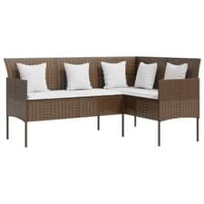 Image of 5 seater itzcominghome garden corner Sofa Set Cushions Rattan patio outdoor sofa
