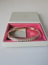 Image of Ted Baker Rose Gold Tone Crystal Hinge Bangle