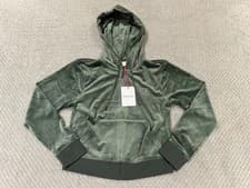Image of Juicy Couture Womens L Green Velour Zip Hoodie NWT Sport Tracksuit Top - L79