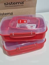 Image of Brand New Sistema Heat and Eat Microwave Set Of 4 | 1.25 L, 525 ml | Rectangular