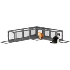 Image of PawHut Cat Tunnel, 250cm Extra Long Wooden Cat Play Tunnel with Eight Doors