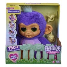Image of Fingerlings Care ‘n’ Cuddles Interactive Baby Monkey, Sunny (Purple), Toys for 3