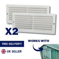 Image of 2x Metal Shed Replacement Vent Grill Cover Plate Grate Works with Outsunny UK
