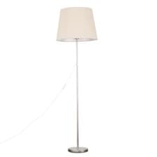 Image of Standard Floor Lamp Large Standing Reading Living Room Light Lampshade Chrome