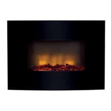 Image of Beldray Palma 2000W Curved Wall-Mounted Electric Fireplace - Black (EH3544AR)