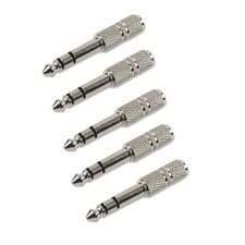 Image of 6.3mm Stereo Jack Plug to 3.5mm Stereo Jack Socket Metal Case - Pack of 5