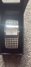 Image of DKNY Glitz NY4661 ladies' watch with a crystal-encrusted bracelet. 