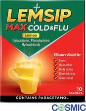 Image of Lemsip Max Cold & Flu Lemon 10 Sachets