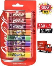 Image of Lip Smacker Coca Cola Party Pack, Set of 8 Assorted LipBalms with Authentic Flav