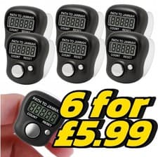 Image of 6 × Grey Digital Electronic Tally Counter Dhikr  Dikr Tasbih Tasbi Tasbee Zikr