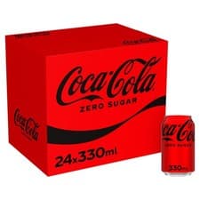 Image of Coca-Cola Zero Sugar: Pack of 24 Cans - 330ml Each, Refreshing Taste!