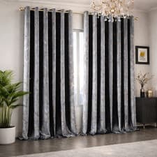 Image of Blackout Curtains Ready Made Eyelet Ring Top Curtains Pair Thermal Thick Luxury
