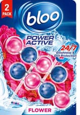 Image of Bloo Power Active Toilet Rim Block Fresh Flowers, with Anti-Limescale, Cleaning