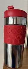 Image of Bodum Stainless Steel Red Vacuum Travel Press 0.35L Coffee Tea Maker BNIB