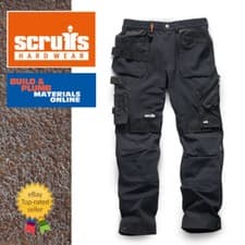 Image of Scruffs PRO FLEX PLUS Slim Fit Trade Work Trousers Black BRAND NEW Style