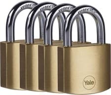Image of Yale Brass Padlock 40MM (Pack of 4) Y110B/40/122/4