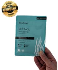 Image of Beauty Pro RETINOL Anti-Ageing Facial Sheet Mask Neutral Sea Kelp Pine Yam Vegan