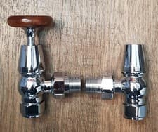 Image of Traditional Chrome Angled Manual Radiator Valve Pack TC