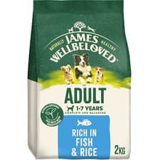 Image of 2kg James Wellbeloved Natural Adult Complete Dry Dog Food Fish & Rice