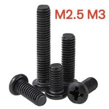 Image of M2.5 M3 Pozi Button Head Screws Bolts Phillips Machine Screws Steel Black Nickel