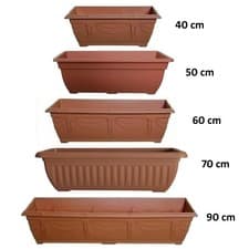 Image of Rectangular Plastic Window Planter Boxes Growing Flower Basket Garden Plant Pot