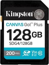 Image of 128GB Kingston Canvas Go Plus SD (SDHC) Memory Card U3, V30, 200MB/s R