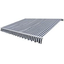 Image of WALPLUS Folding Awning Manual Operated 300 cm Blue White Patio Canopy