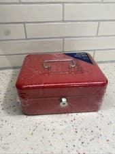 Image of Secure Red New & Sealed Cash Box W20 x D16 x H9cm