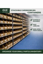Image of Sturdy Stackable Cardboard Storage Bin Containers picking eccomrce warehouse