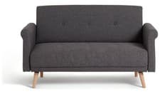 Image of Evie Fabric 2 Seater Sofa in a Box Charcoal Compact Space Saving