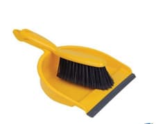 Image of Dustpan and Soft Brush Set Plastic Hand Dust Pan Household Cleaning Yellow x 1