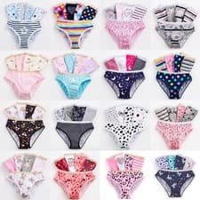 Image of Kids Girls 5 Pairs Briefs Underwear 100% Cotton Novelty Multipack Knickers 2-13