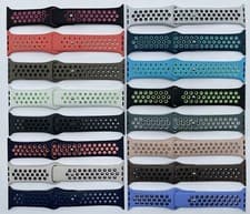 Image of Genuine Apple Watch Nike Sport Band 49mm 46mm 45mm 44mm 42mm 41mm ALL COLOURS