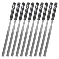 Image of 20pcs Second Cut Steel Flat Needle File with Plastic Handle, 4mm x 160mm