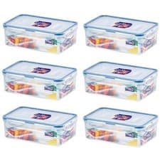 Image of Pack Of 6 Lock & Lock HPL817 Rectangular Food Storage Containers 1 Litre