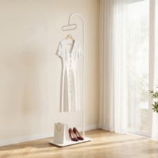 Image of Standing Coat Rack with Shelves, Freestanding Clothes Stand for Bedroom & Living