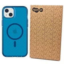 Image of Shockproof Case For iPhone 14 Plus - Tech21 Evo Check MagSafe Cover Classic Blue