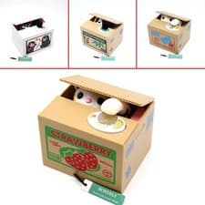 Image of Novelty Kumamoto Cute Panda Coin Stealing Money Box Piggy Bank Kids Xmas Gift