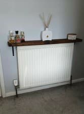 Image of Rustic handmade shelf radiator cover scaffold board