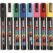 Image of Uni Posca PC-5M Paint Marker Pens Art Pens Bullet Tip 2.5mm Line Pack of 8
