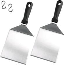 Image of Stainless Steel Spatula, 2 Pcs Large Grill Spatula, 15 cm x 13 cm, Ideal for Ou
