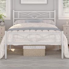 Image of Yaheetech 3ft Single Bed Frame Slatted Metal Bed with Cloud-inspired Design