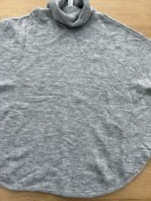 Image of Accessorize Cosy Poncho In Soft Grey One Size New With Tag