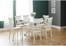 Image of Julian Bowen Stamford Satin Ivory Extending Dining Table