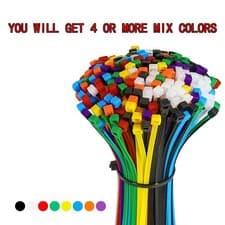 Image of Black & White Cable Ties Premium Zip Ties Cable Tidy Long Short Small All Sizes