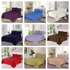 Image of Thermal Flannelette Soft 100% Brushed Cotton Extra Deep 32CM Fitted Sheet 160GSM